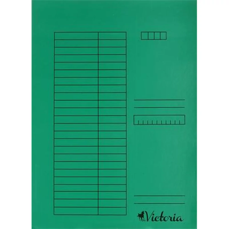 Gyorsfűző karton A4 Victoria Office zöld 5 db/csomag