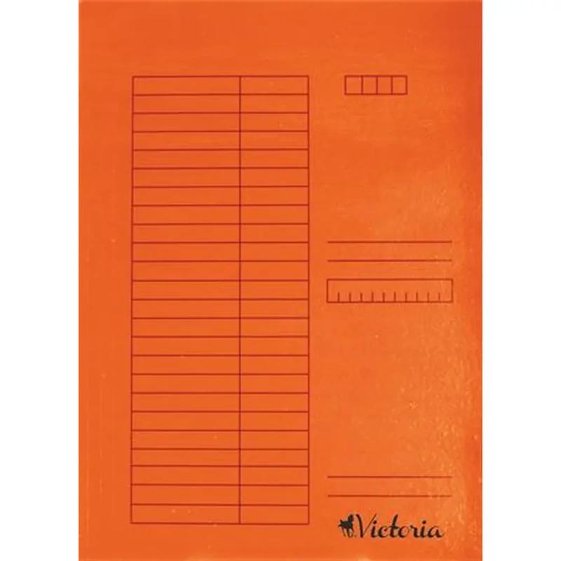 Pólyás dosszié karton A4 Victoria Office narancs 5 db/csomag