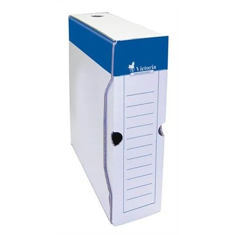 Archiválódoboz A4 80 mm karton Victoria Office kék-fehér