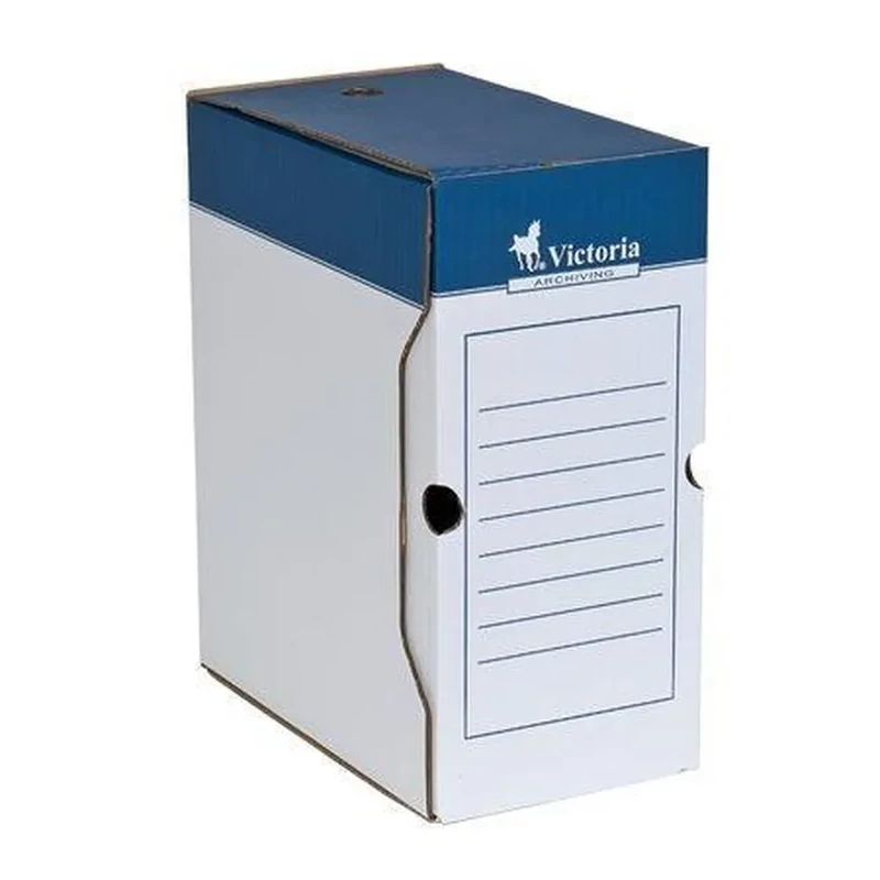 Archiválódoboz A4 150 mm karton Victoria Office kék-fehér