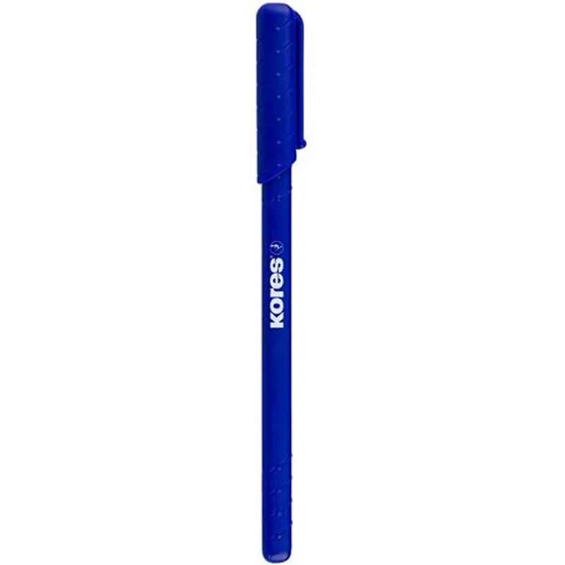 Golyóstoll, 1,0 mm, kupakos, háromszögletű, Kores KOR-M, kék