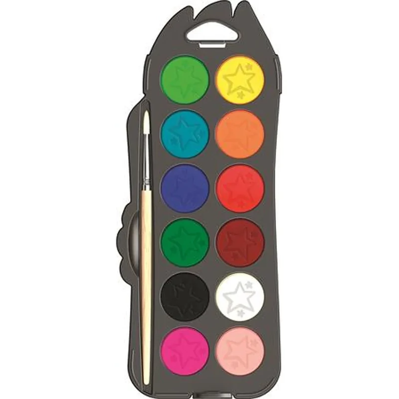 Vízfesték MAPED 12 szín, 30 mm átm/szín + ajándék ecset
