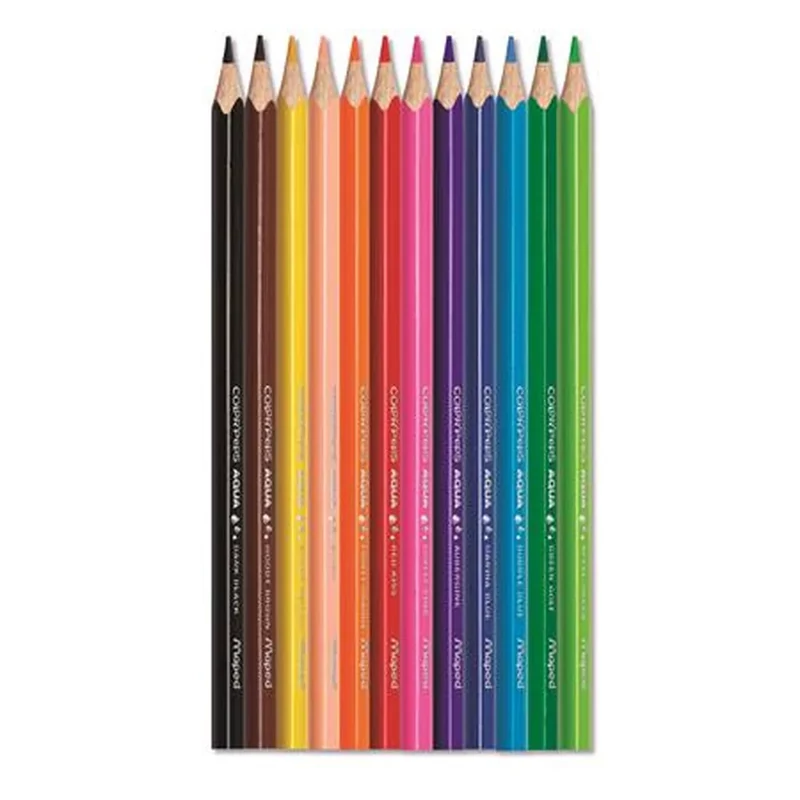 Színes ceruza készlet akvarell ecsettel háromszögletű Maped Color Peps 12 db