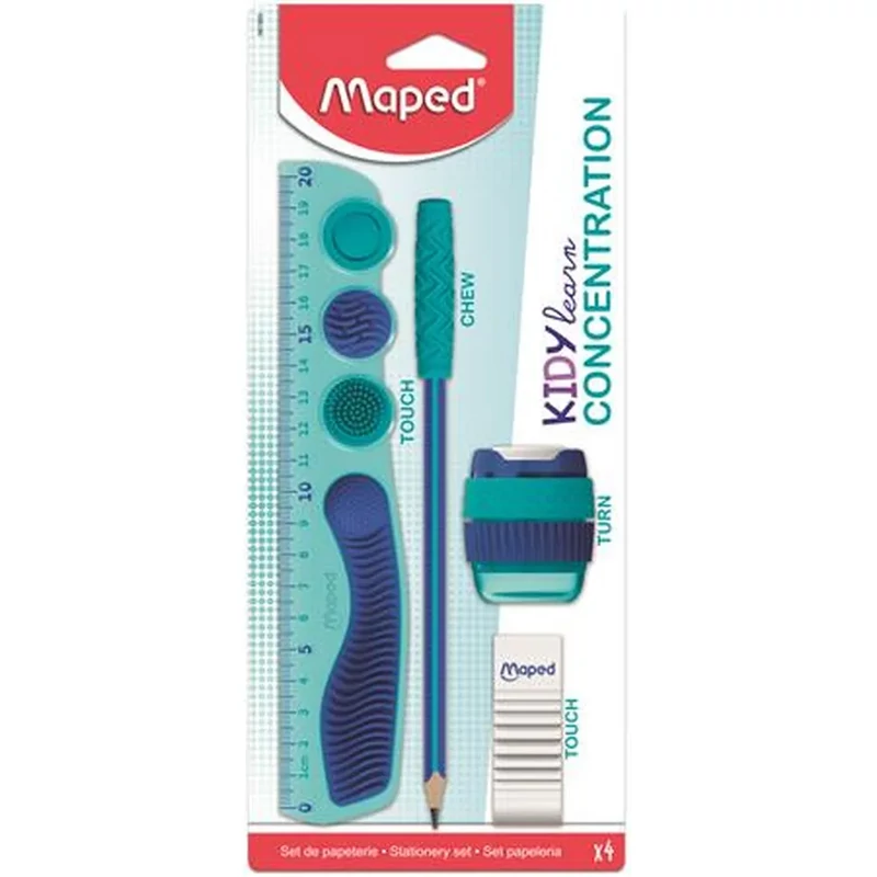 Írószer készlet, 4 darabos, Maped "Kidy Learn Concentration"