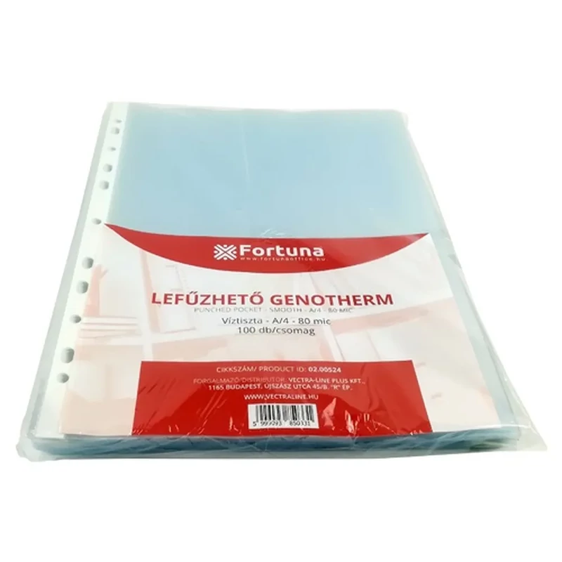 Lefűzhető genotherm FORTUNA A/4 80 mikron víztiszta 100 db/csomag