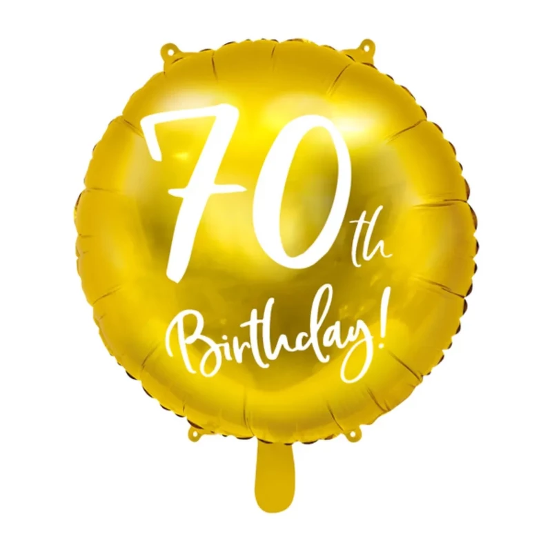 70. Évszámos lufi fólia arany happy birthday 45 cm 109483