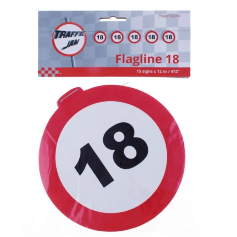 Fűzér girland behajtani tilos tábla formák 18. születésnapra 15 tábla 12 méter