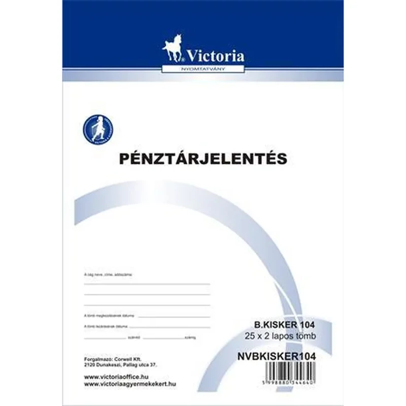 Nyomtatvány pénztárjelentés 25x2 A5 B Kisker 104 10 db-os csomag