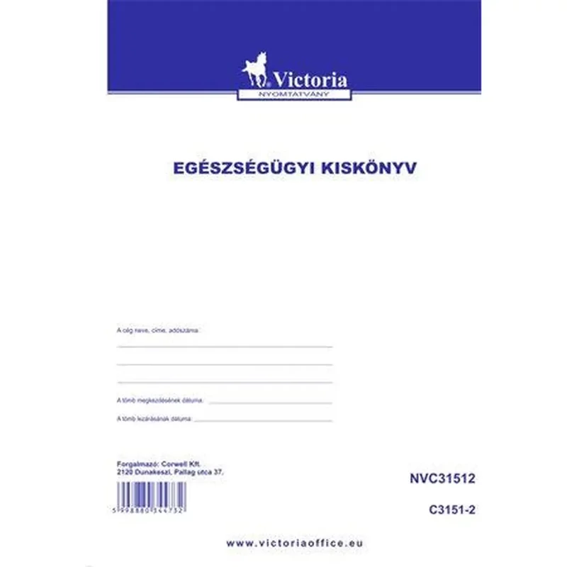 Nyomtatvány, egészségügyi kiskönyv, A6, VICTORIA "C.3151-2"