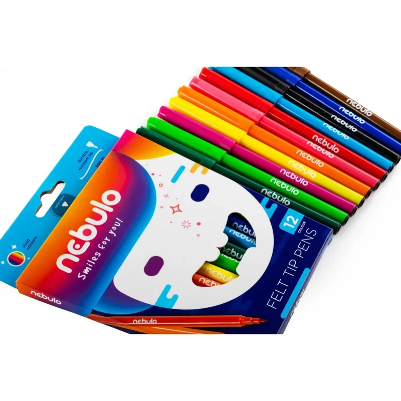 Nebulo filctoll készlet 12 színes vízbázisú