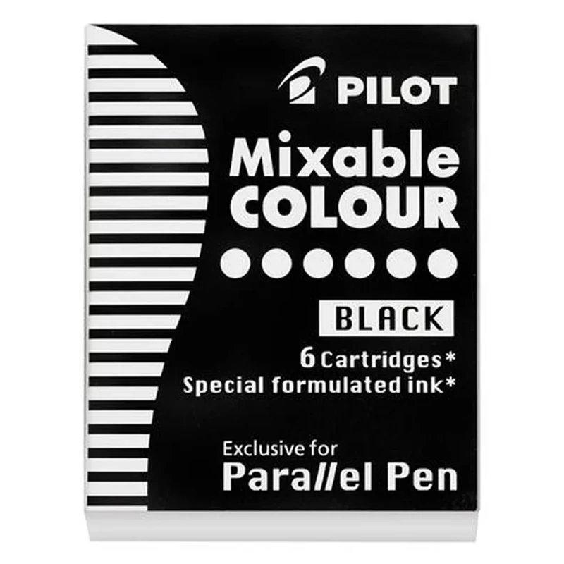 Töltőtoll tintapatron Pilot Parallel Pen 6 db/doboz, fekete