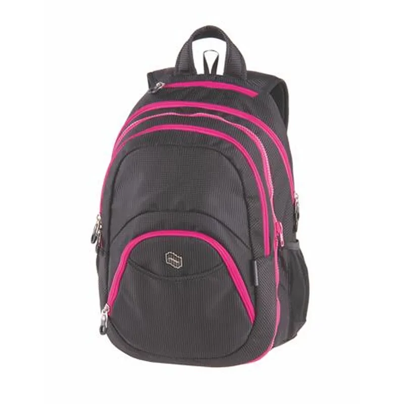 Hátizsák, 2in1, notebook tartóval és audió csatlakozóval, PULSE Teens, pink-fekete