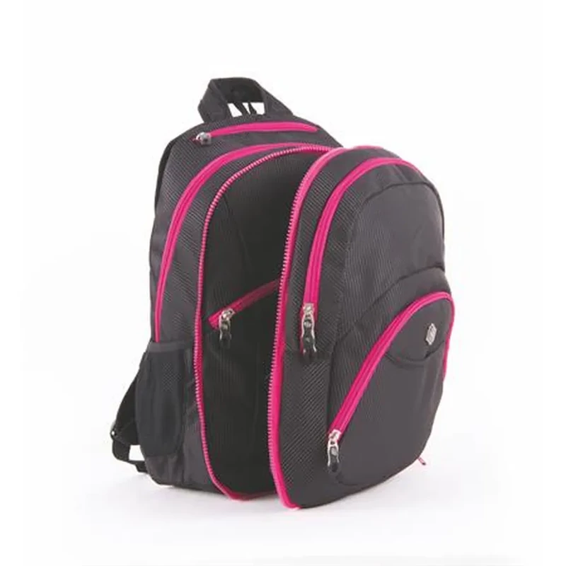 Hátizsák, 2in1, notebook tartóval és audió csatlakozóval, PULSE Teens, pink-fekete