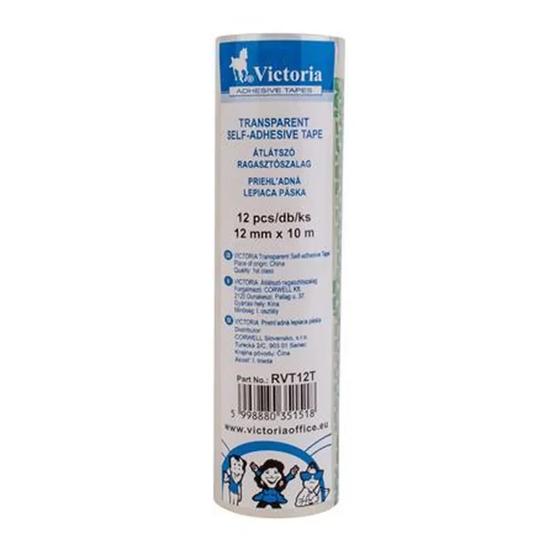 Ragasztószalag 12mmx10m 12 db/csomag Victoria
