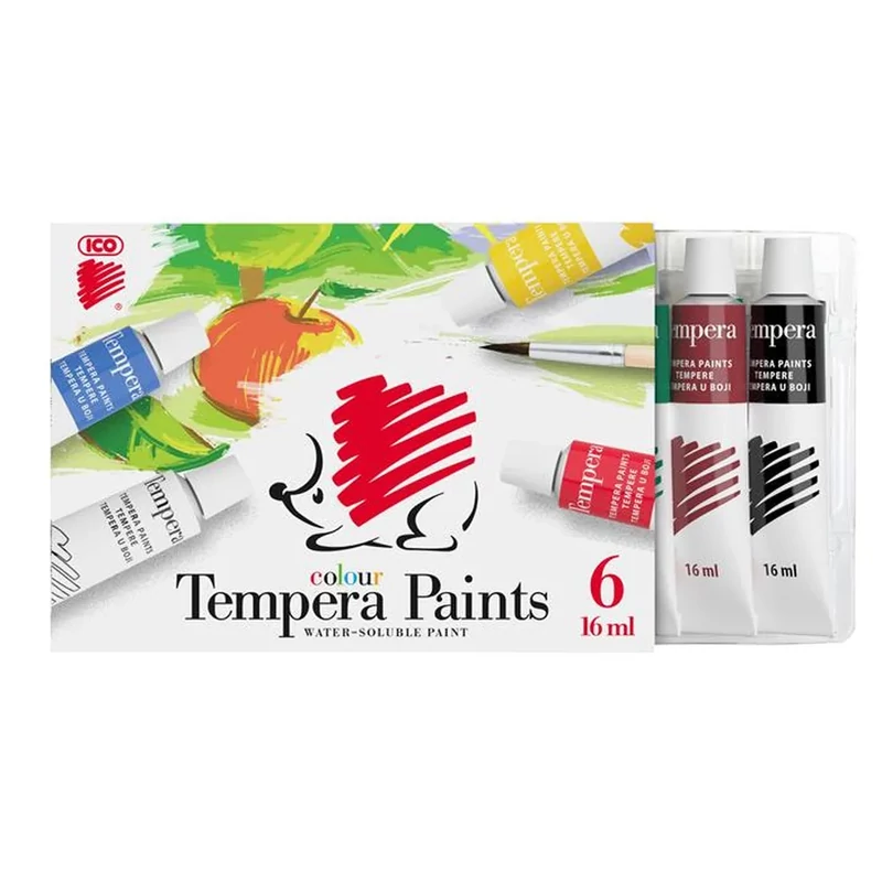 Tempera színes 6x16ml, Süni Ico 6 klf. szín