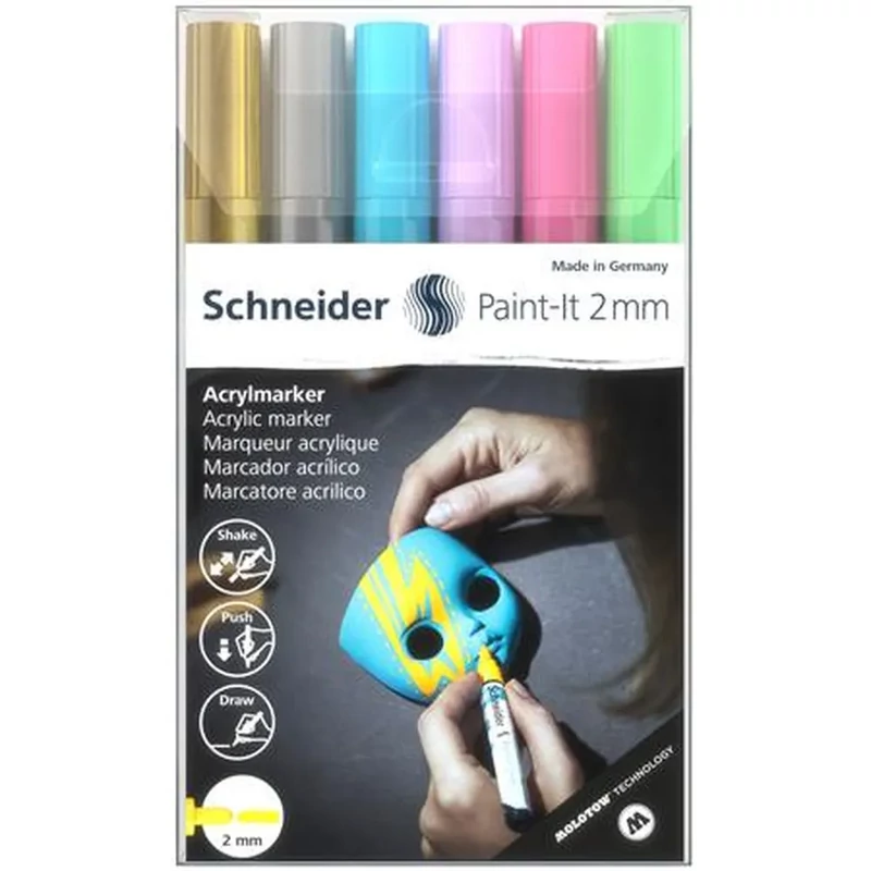 Dekormarker készlet 6 szín akril 2 mm Schneider Paint-It 310