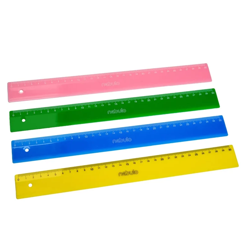 Nebulo vonalzó, 30 cm, vegyes színek, kék, zöld, sárga, rózsaszín