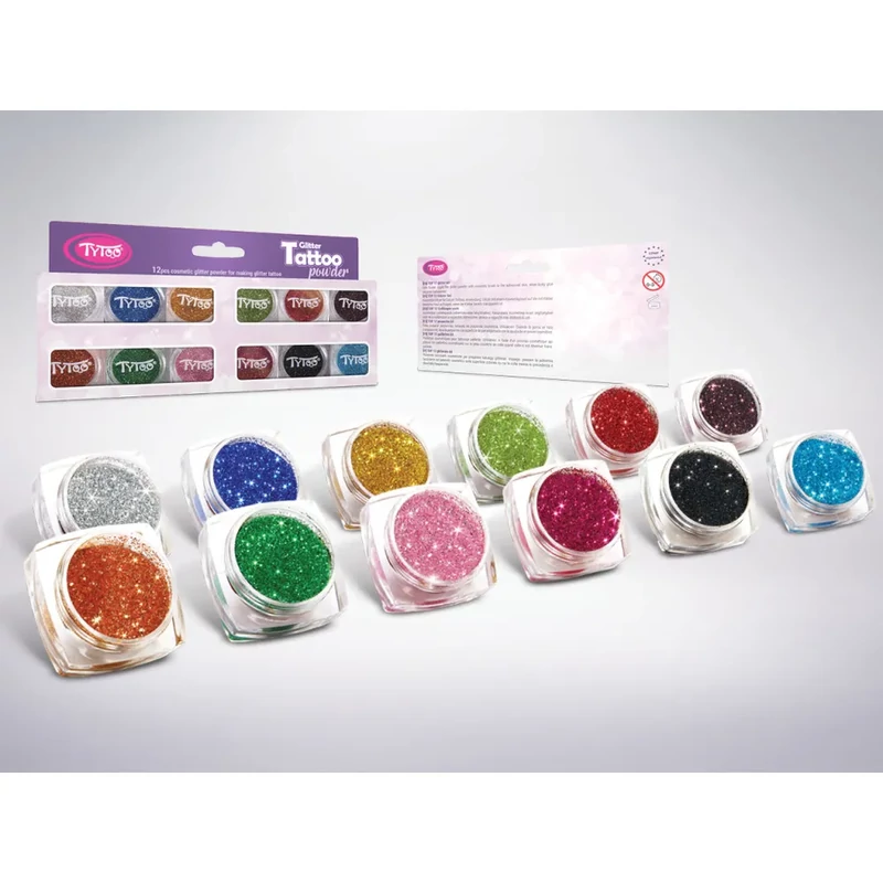 Tytoo csillámpor 2,5 ml Legszebb színek szett (12 szín)