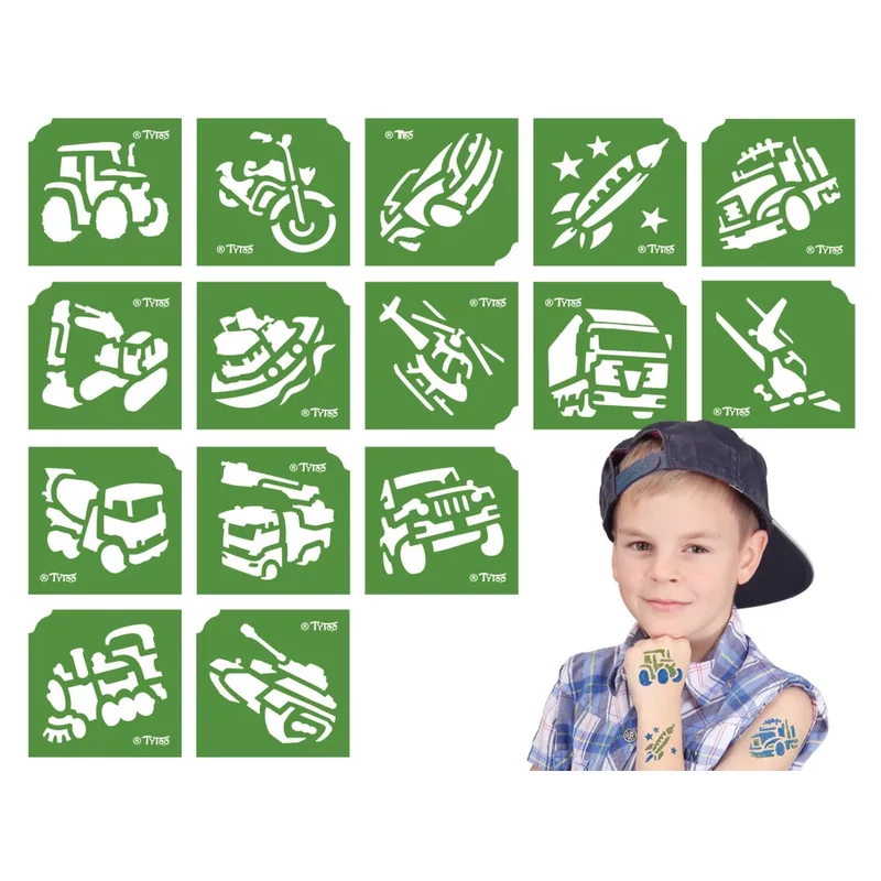 Tytoo járművek sablon szett 15 mintával