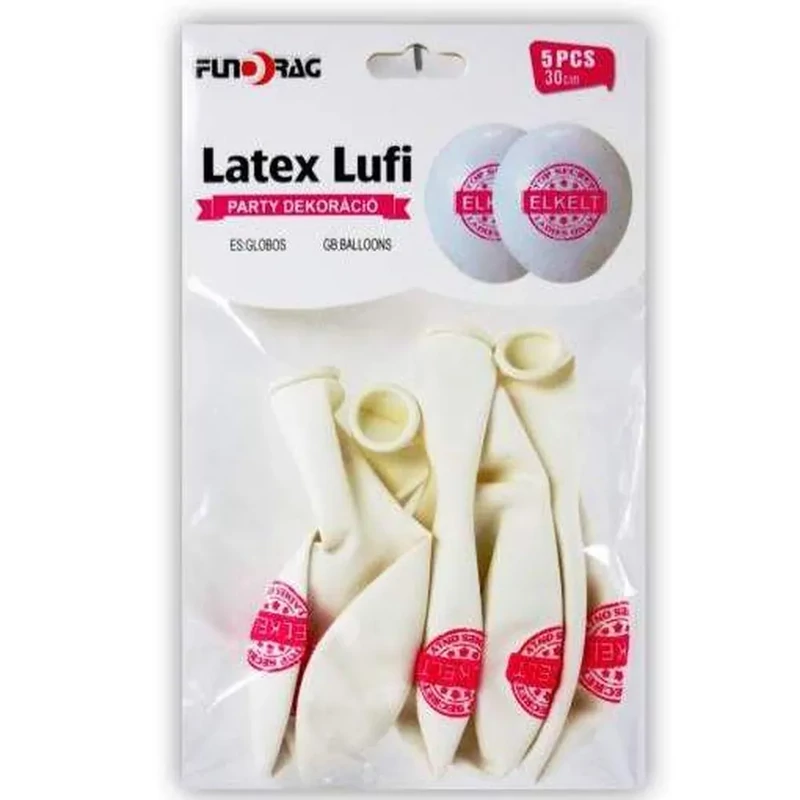 30 cm latex lufi Elkelt 5 db/csomag 611994