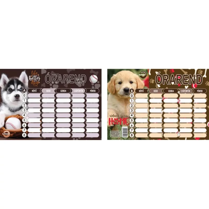 Órarend T-Creativ nagy 24 Dogs 165x235 cm 25 db-os csomag