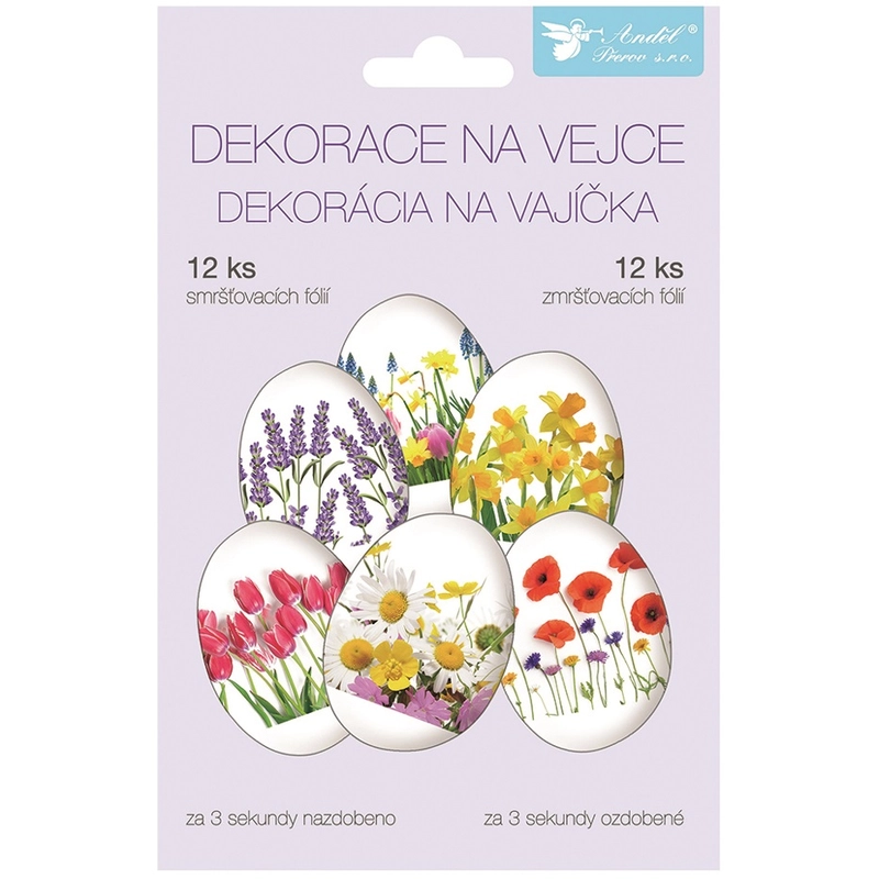 Tavaszi virág mintás tojás zsugorfólia készlet 12 db 836