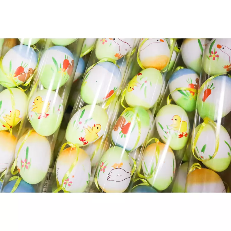 Húsvéti színes műanyag tojás 6 cm 6 db 240134