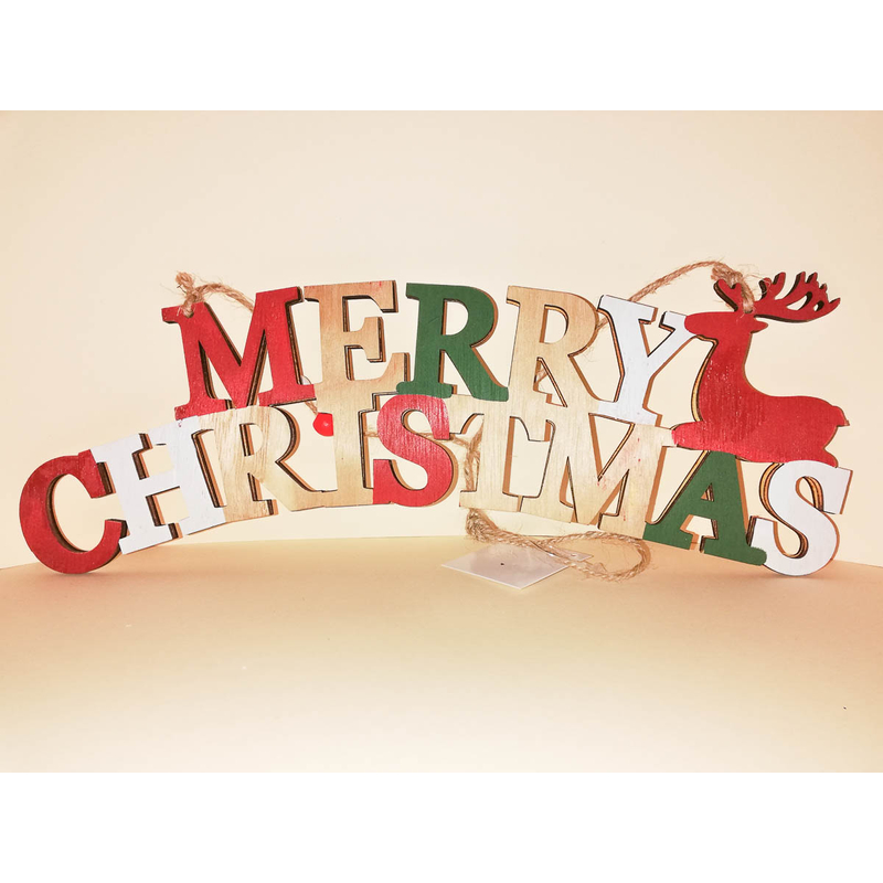 Merry Christmas feliratú karácsonyi fa dekoráció HH796631
