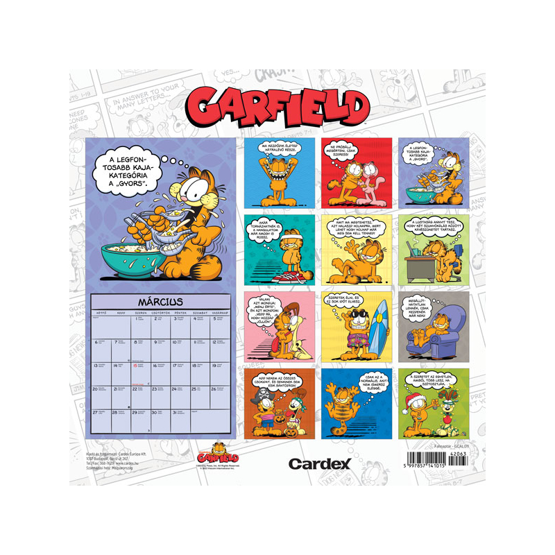 Falinaptár Garfield Cardex 2023