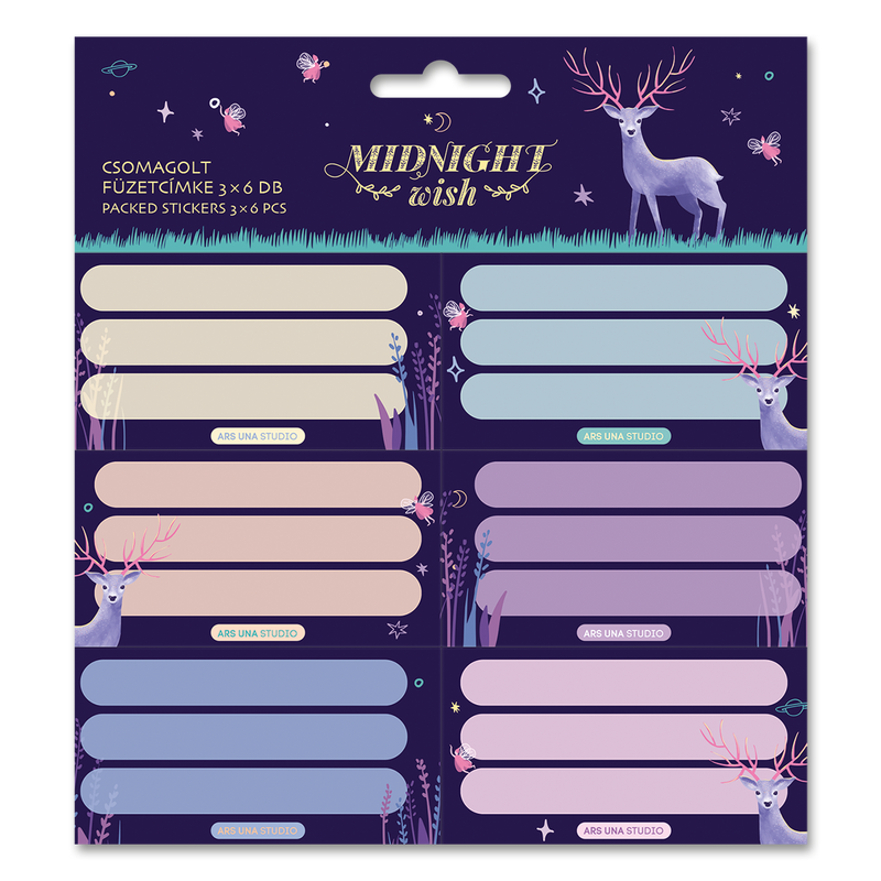 Ars Una csomagolt füzetcimke (3x6 db) Midnight Wish (5129)