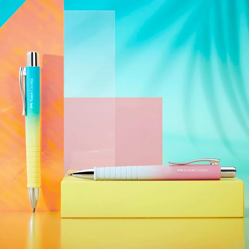 Golyóstoll Faber-Castell Poly Ball Urban Sunrise XB-S Heggyel - Napkelte kék írásszínnel